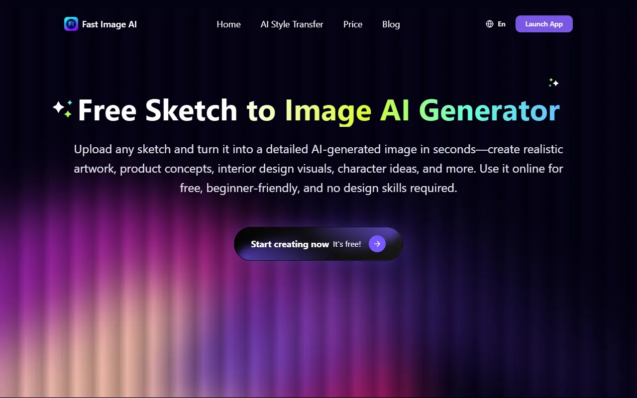 Fast Image AI Sketch to Image screenshot