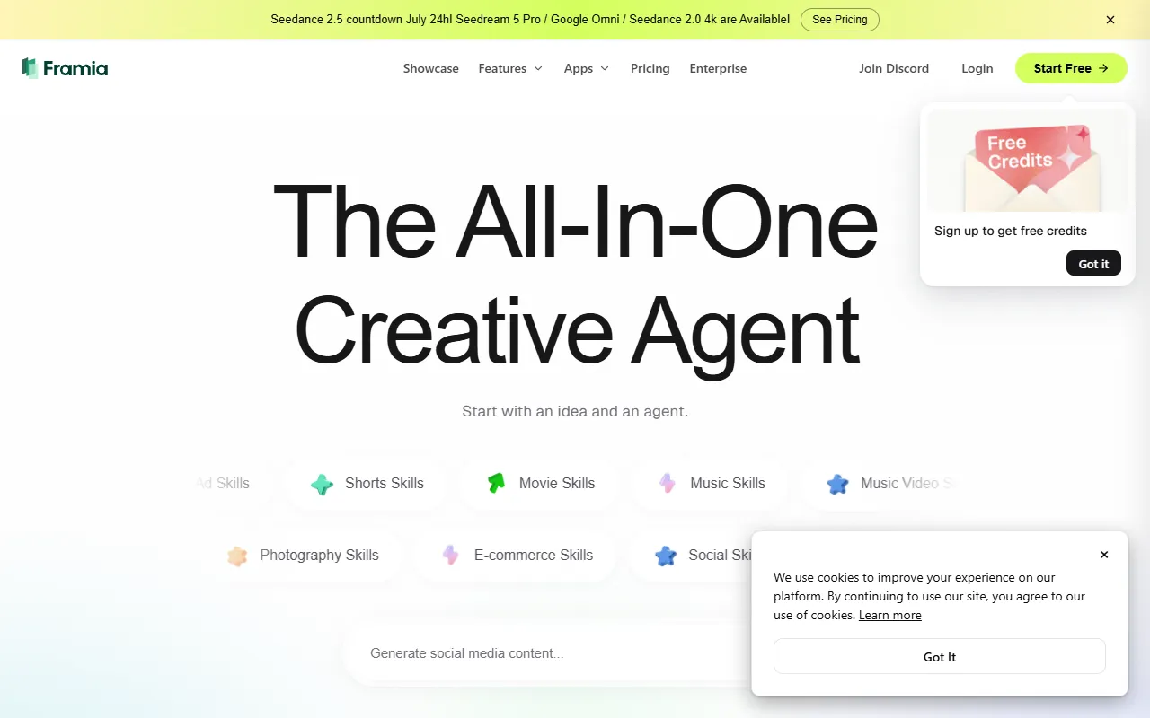 Framia Pro – Create, Edit, and Enhance Images & Videos with AI Free Online screenshot