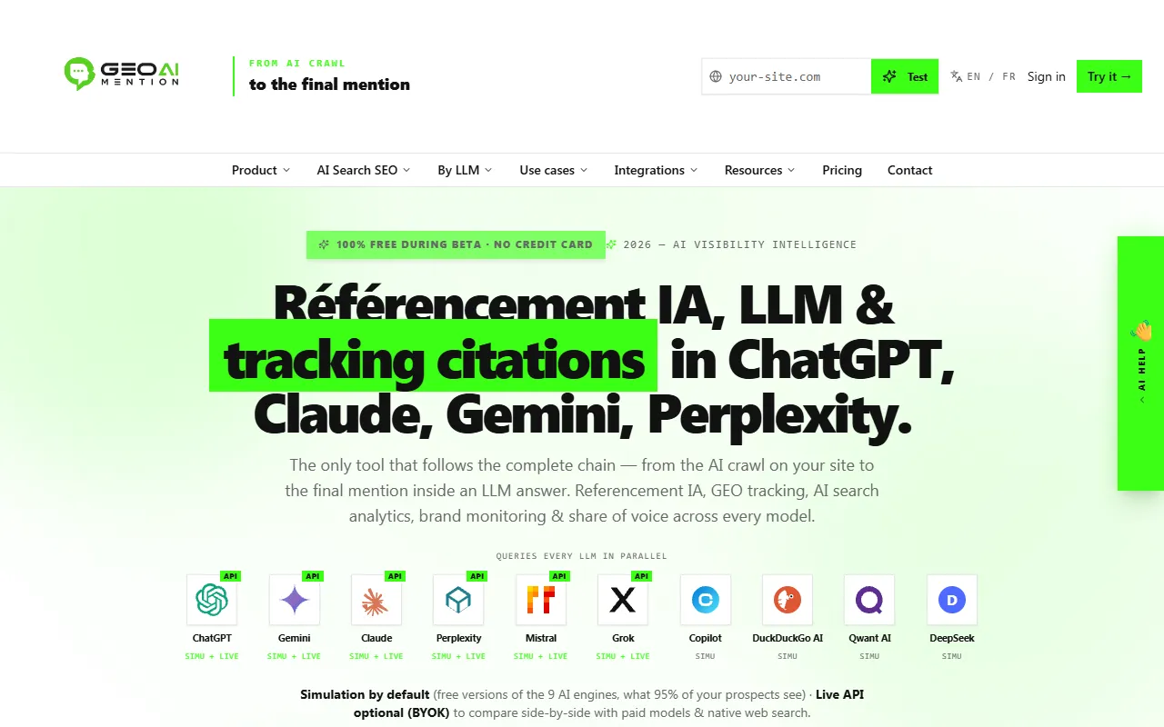 GEO AI MENTION screenshot