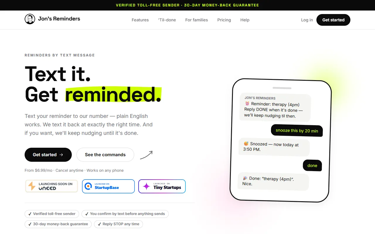 Jon’s Reminders screenshot