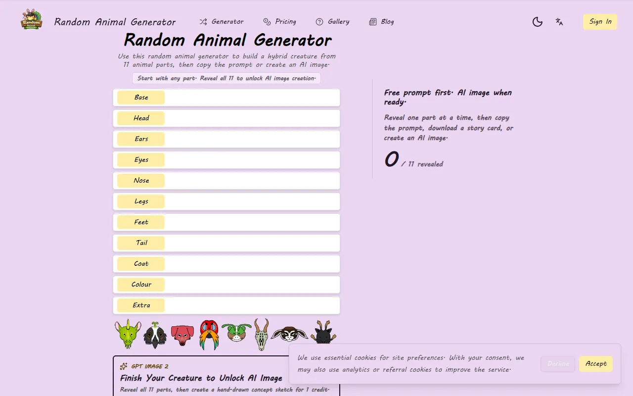 Random Animal Generator screenshot