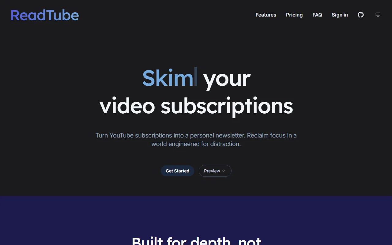 ReadTube screenshot