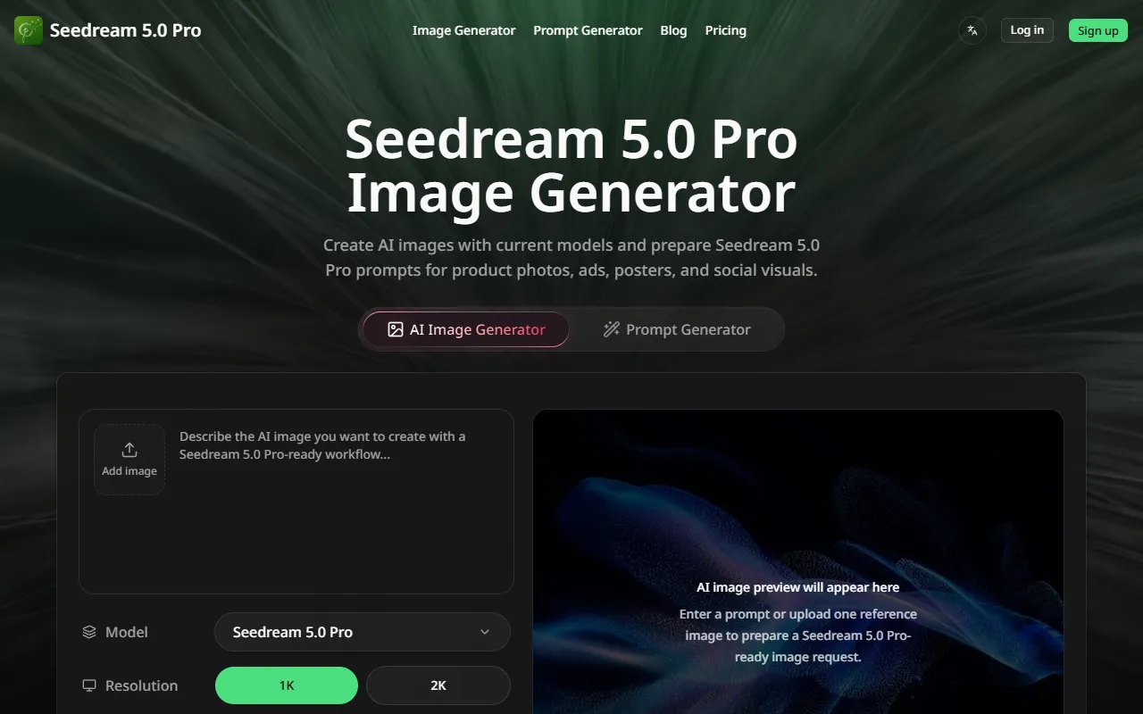 Seedream 5.0 Pro Image Generator screenshot
