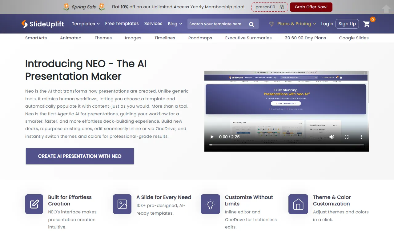 SlideUplift Neo AI Presentation Maker screenshot