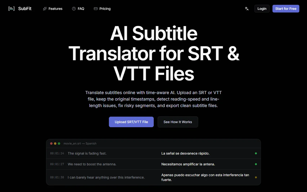 SubFit screenshot