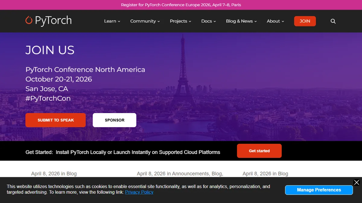 PyTorch Official Website