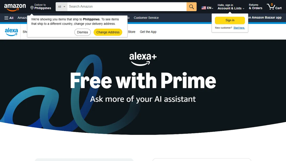 A screenshot of Amazon Alexa's homepage showcasing its diverse skills.